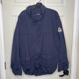 Bulwark Flame Resistant Navy Lined Bomber Jacket SZ XL-Reg